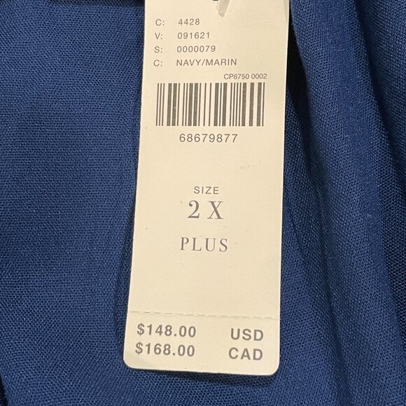 NWT ANTHROPOLOGIE MAEVE Flutter Sleeve Shirred Open Back Mini Dress Navy Size 2X - Picture 13 of 16